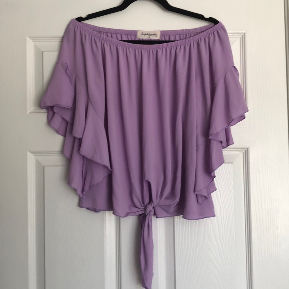 Off the shoulder purple swing top